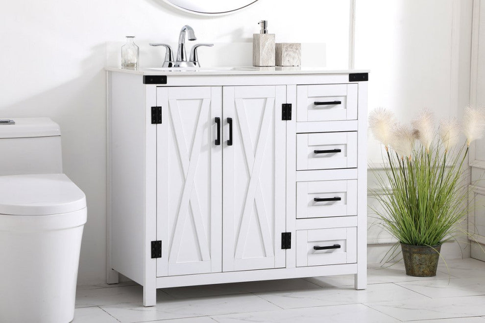 Elegant Decor Grant Bathroom Vanity White