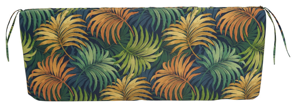 54"X19" Patterned Outdoor Spun Polyester Bench Cushion, Laperta Monsoon