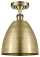 Ballston Dome Semi-Flush Mount, Antique Brass, Antique Brass
