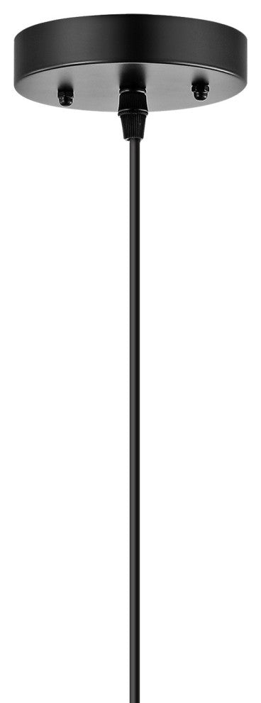 Campana 1-Light Bohemian Modern Woven Rattan/Iron LED Pendant, Black