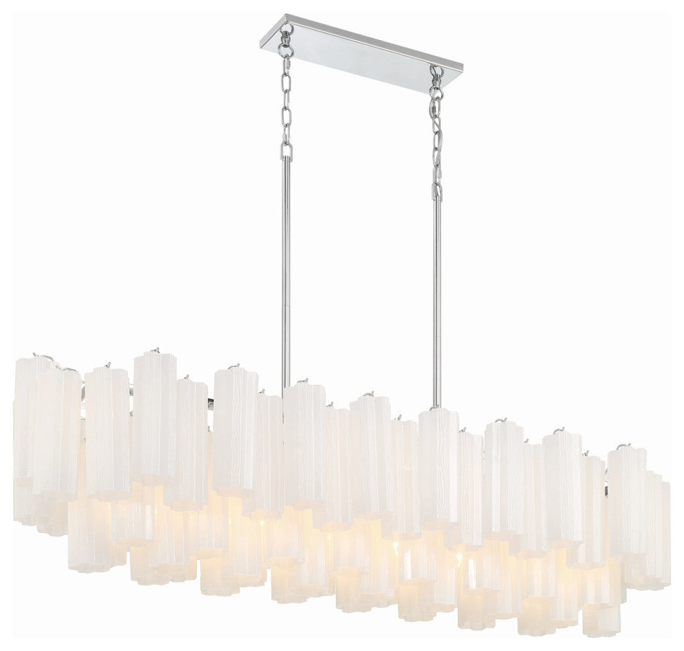 Crystorama Lighting Group ADD-317-WH Addis 14 Light 52"W Crystal - Aged Brass