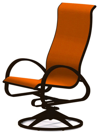 Aruba II Sling Supreme Height Swivel Rocker, Textured Kona, Tangerine