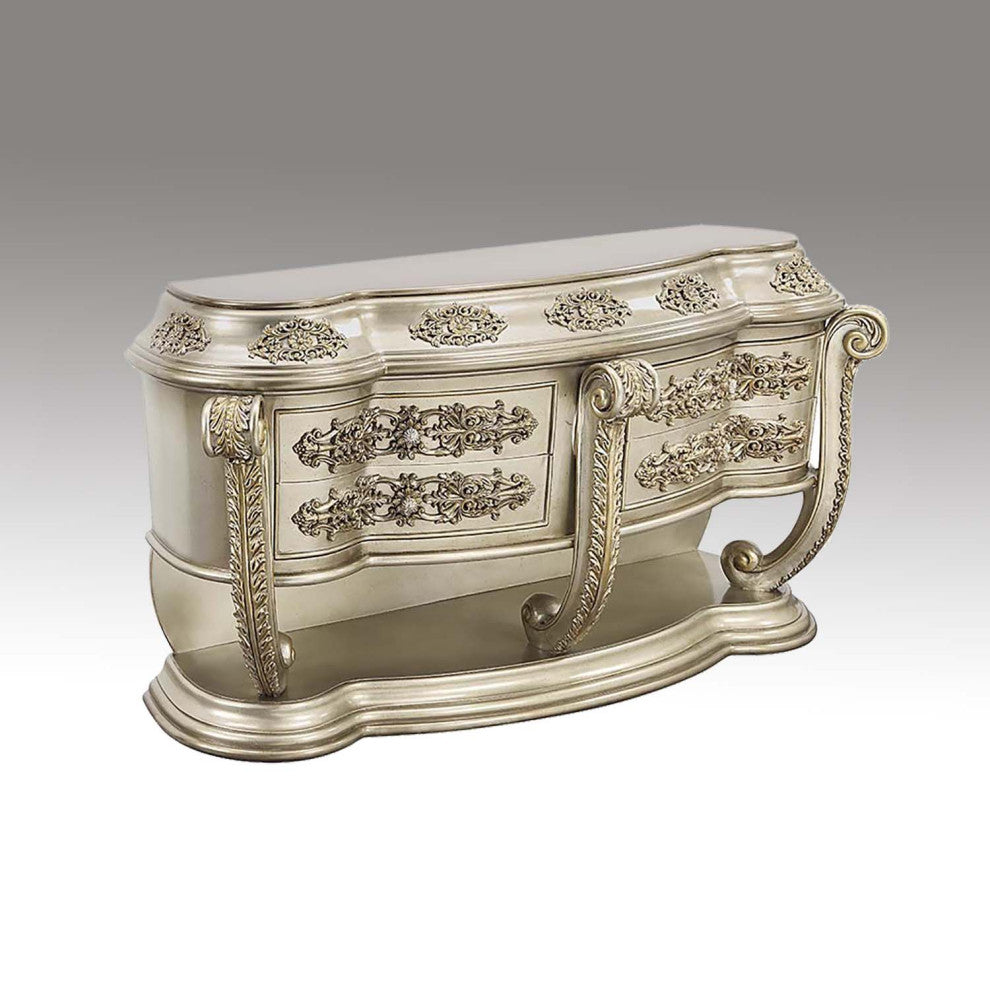 Wood Dresser With 4 Drawers, Champagne