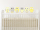 Owls Fabric Wall Decals, Set of 6, Yellow, 8" Tall