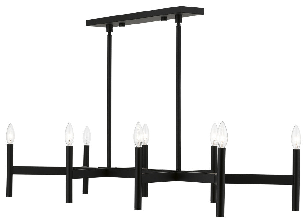 Livex Lighting Black 8-Light Linear Chandelier