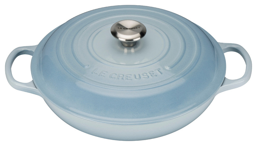 Le Creuset Signature Shallow Casserole, 30 cm, Coastal Blue