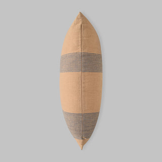 Modern Simplicity Brown Pin-Striped Lumbar Pillow, Blue