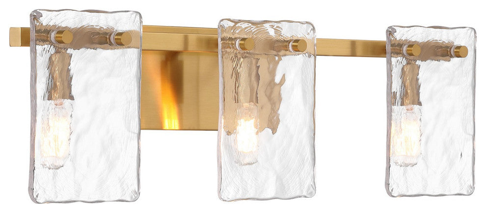 Genry 3-Light Bathroom Vanity Light, Warm Brass
