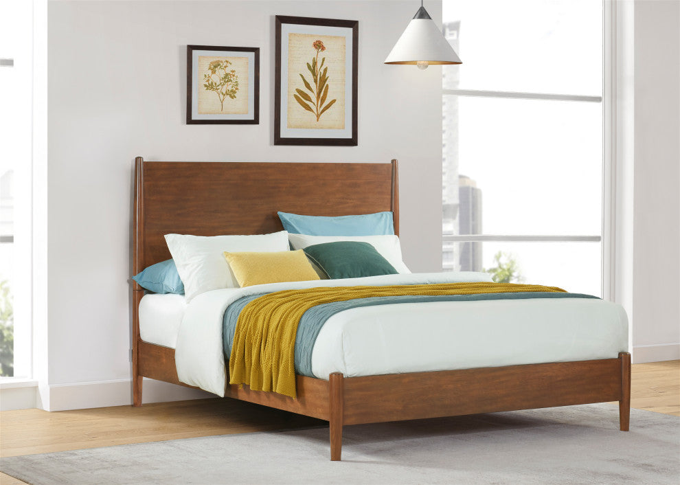 Mid-Century Modern Bed, Cinnamon, California King