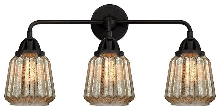 288-3W-BK-G146 Chatham 3 Light 24" Bath Vanity Light, Matte Black