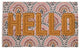Brown and Pink "Hello" Floral Coir Outdoor Doormat 18" x 30"