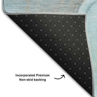 Premium Machine Washable Mayfield AMF506 Blue 2'3" x 7'6" Runner Rug