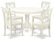 Hlcl5-Lwh-W 5Pc Round 42"Table And 4 Double X Back Chairs