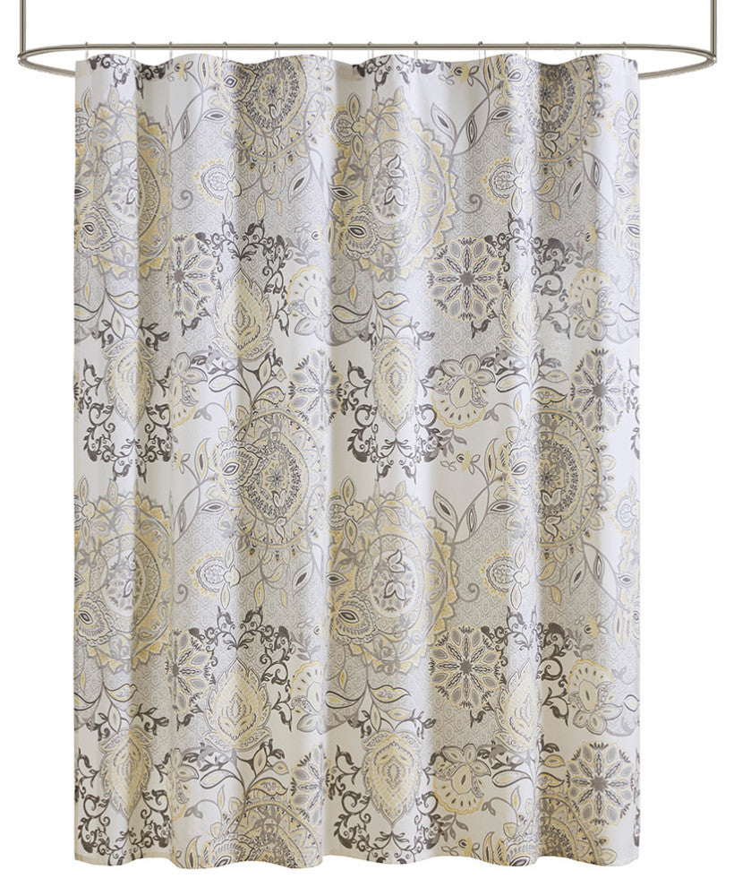 Madison Park Isla Medallion Traditional Cotton Shower Curtain