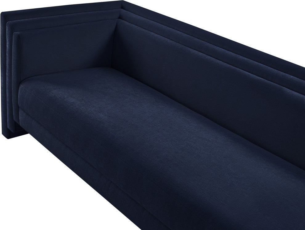 Everett Upholstered Sofa, Navy, Chenille Fabric