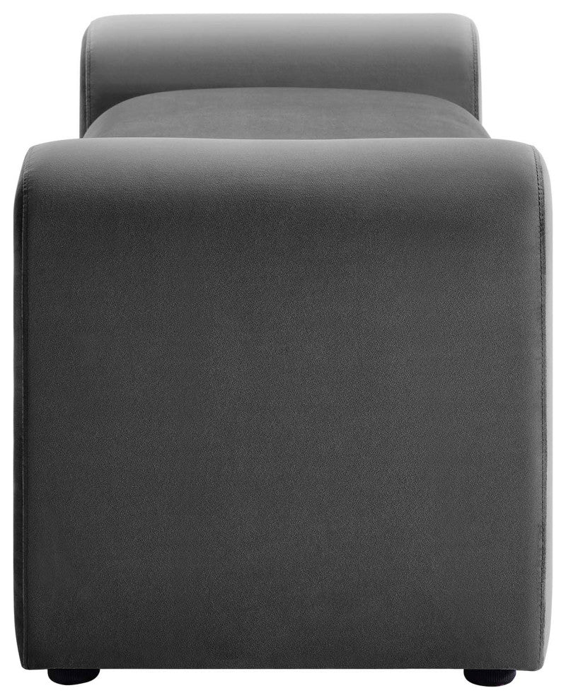 Waverly Performance Velvet Bench - Gray