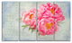 Pink Peony Flowers in White Vase, Floral Canvas Print, 48"x28", 4 Panels