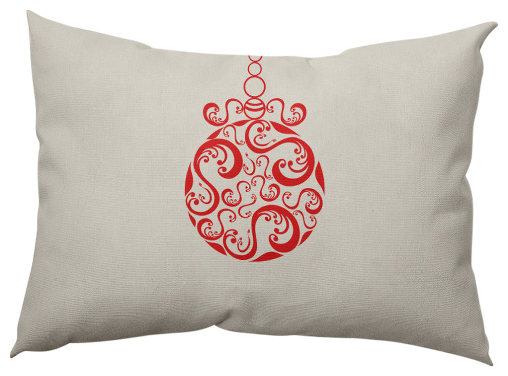 Fancy-Bulb Decorative Throw Pillow, Red, 14"x20"