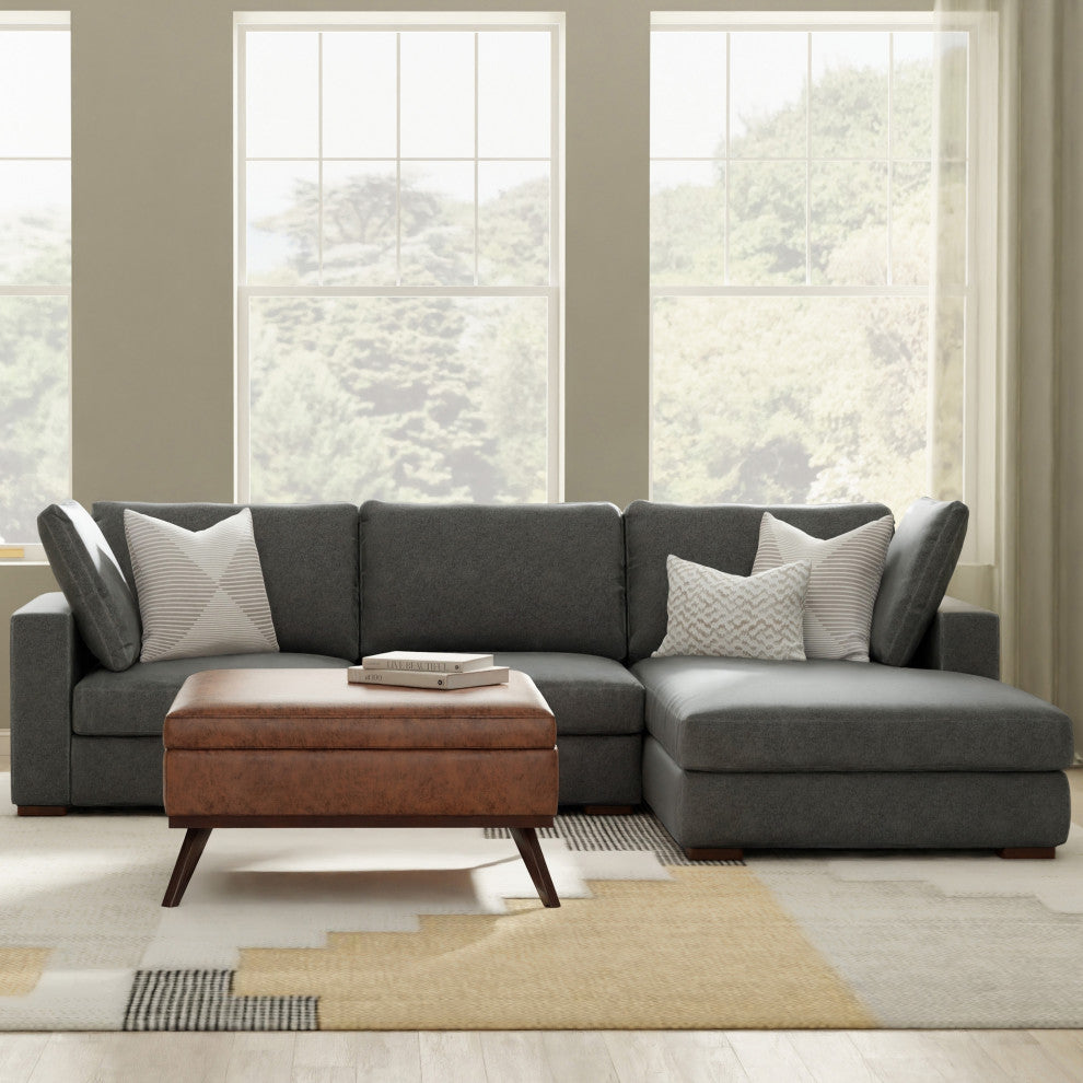 Charlie Right-Facing Sectional in Tightly Woven Performance Fabric