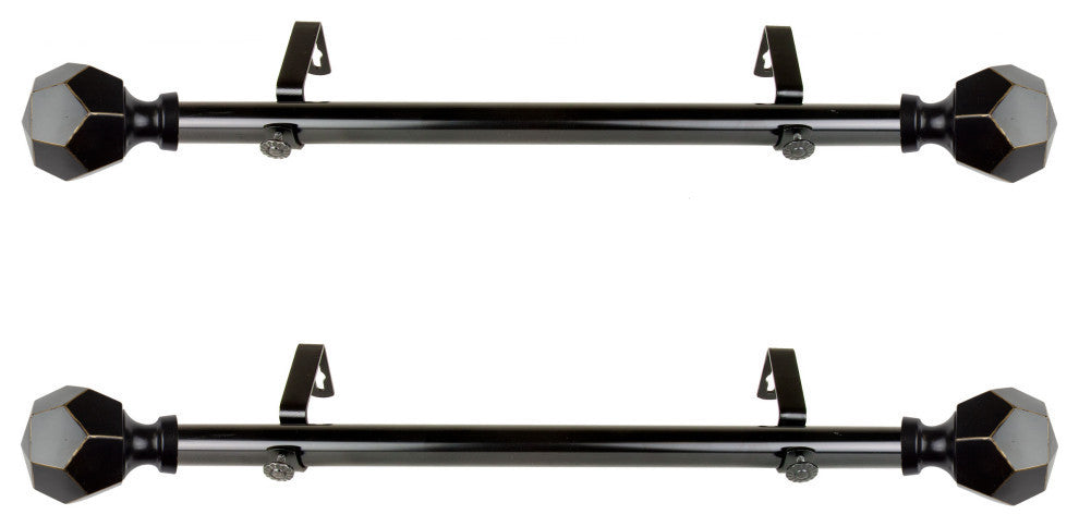 Theobald Side Curtain Rods 12-20", Black