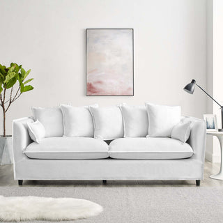 Avalon Slipcover Fabric Sofa, White