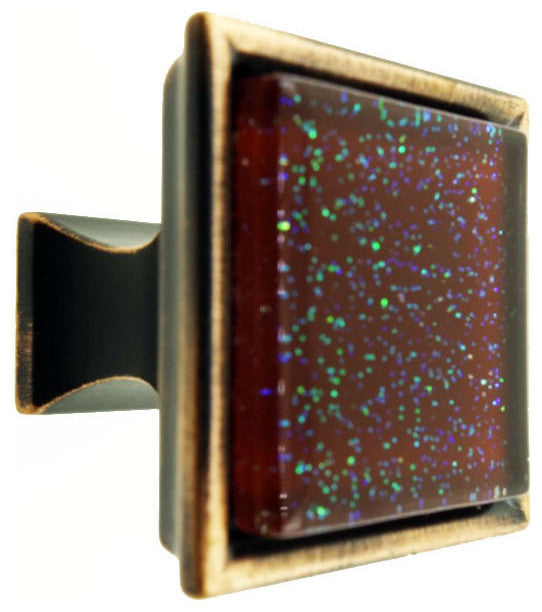 Burgundy Red Super Galaxy Crystal Glass Oil Rubbed Bronze Madison Classic Knob