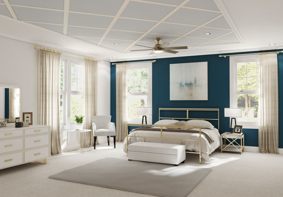 52" Donatella Burnished Brass Ceiling Fan, LED Light Kit and Handheld Remote