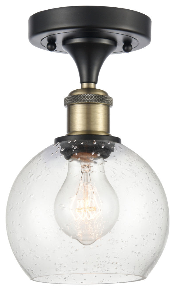 Innovations 516-1C-BAB-G124-6 1 Light Semi-Flush Mount, Black Antique Brass