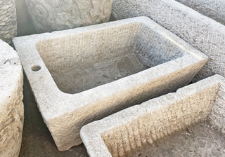 Consigned Old Granite Chiseled Trough Sink