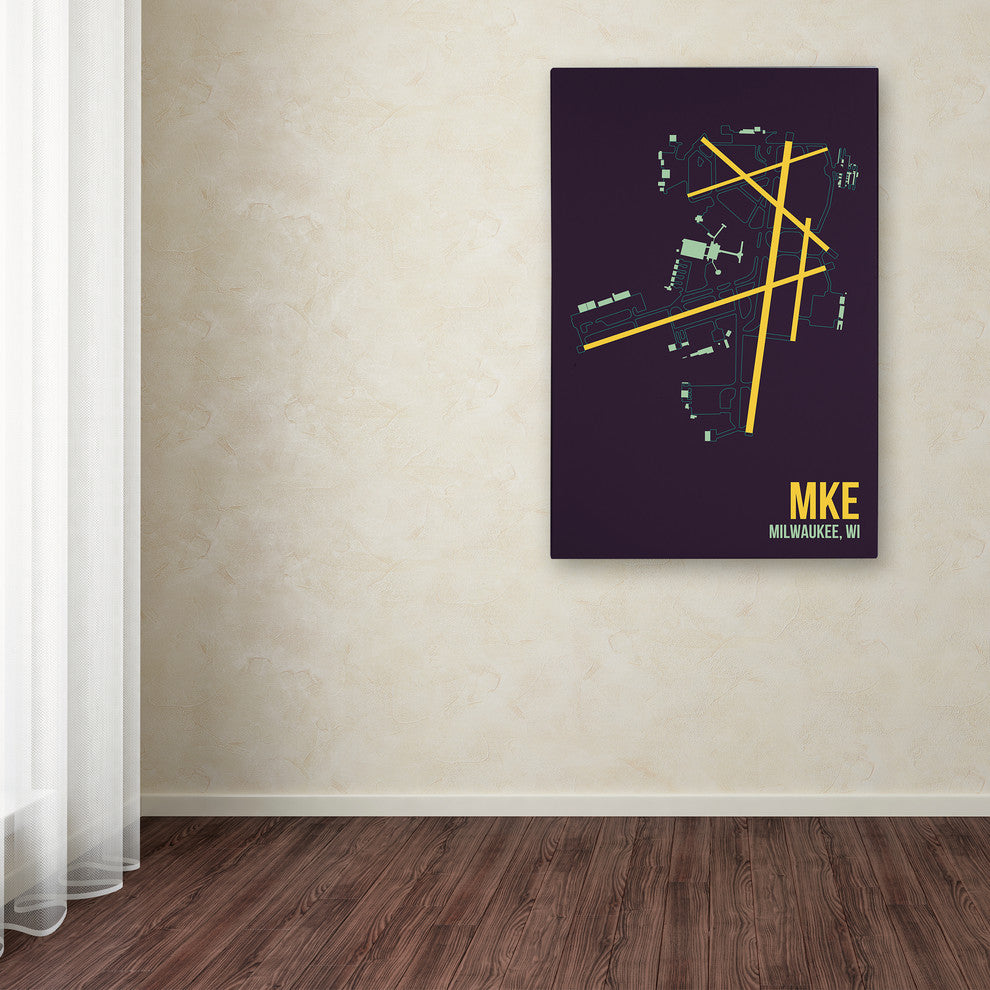 08 Left 'MKE Airport Layout' Canvas Art, 32 x 22