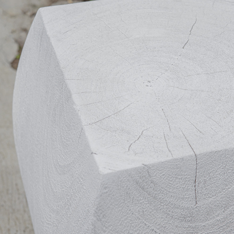 Uttermost Grove Ivory Wooden Accent stool