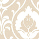Shades, Damask Geometric Graphic White, Cream Wallpaper Sample
