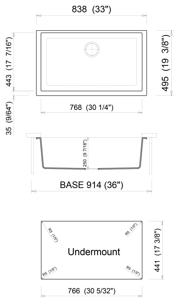 ALFI brand AB3322UM-W White 33" Single Bowl Granite Composite Kitchen Sink