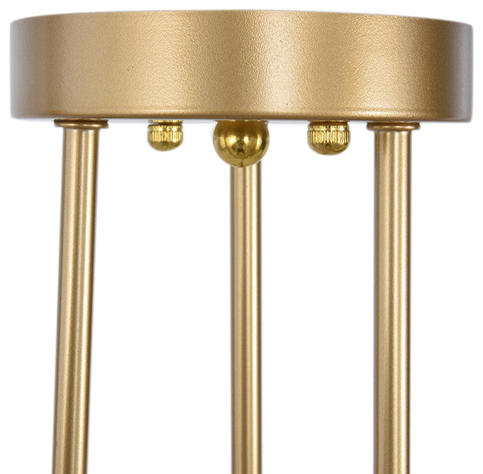 Modern Mid-century 6 Light Sputnik Linear Semi Flush Mount, Brass