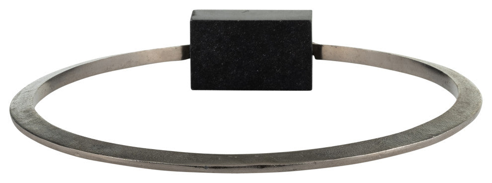 Metal, 17", Standing Ring, Base, Nickel/Black