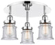Canton-3 Light 17" Flush Mount-Polished Chrome, Seedy Glass Shade