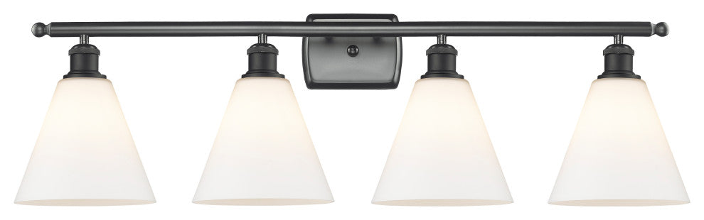 Innovations 516-4W-BK-GBC-81 4 Light Bath Vanity Light, Matte Black