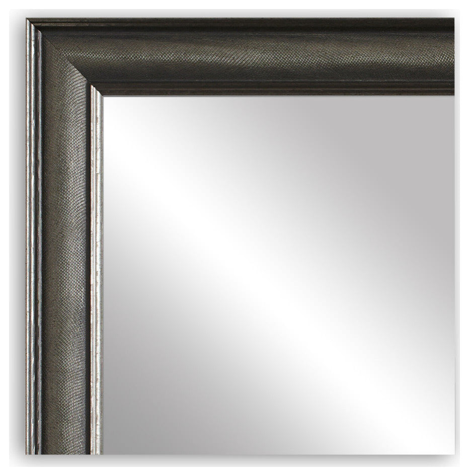 Oxfordshire Framed Wall Mirror, Pewter, 28" X 54"