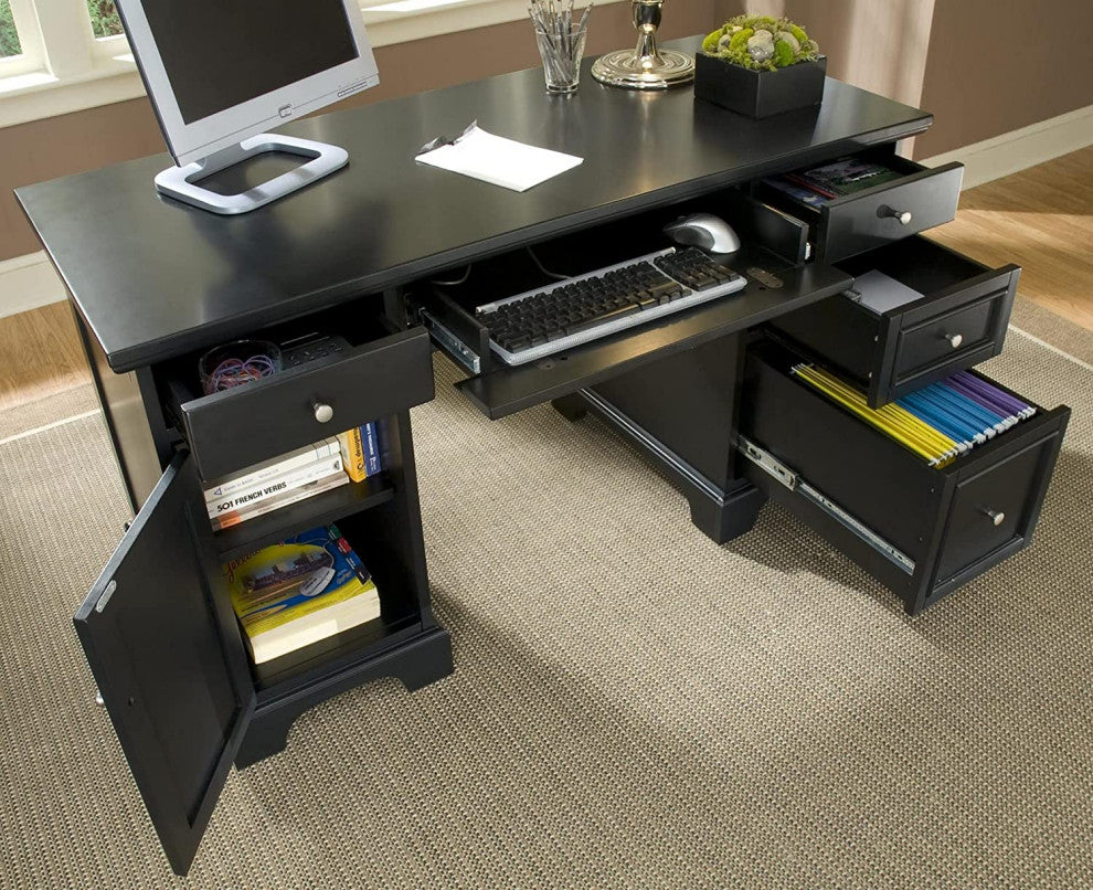 Classic Desk, Rectangular Top With Pull Out Keyboard Tray & Plenty Storage Space