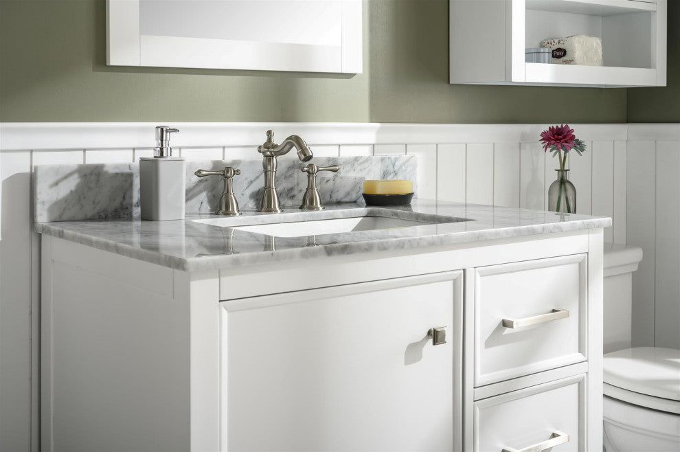 36" Single Sink Vanity Cabinet, White