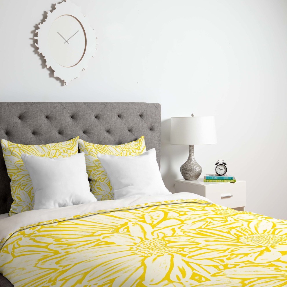 Deny Designs Lisa Argyropoulos Daisy Daisy In Golden Sunshine Duvet Cover - Ligh