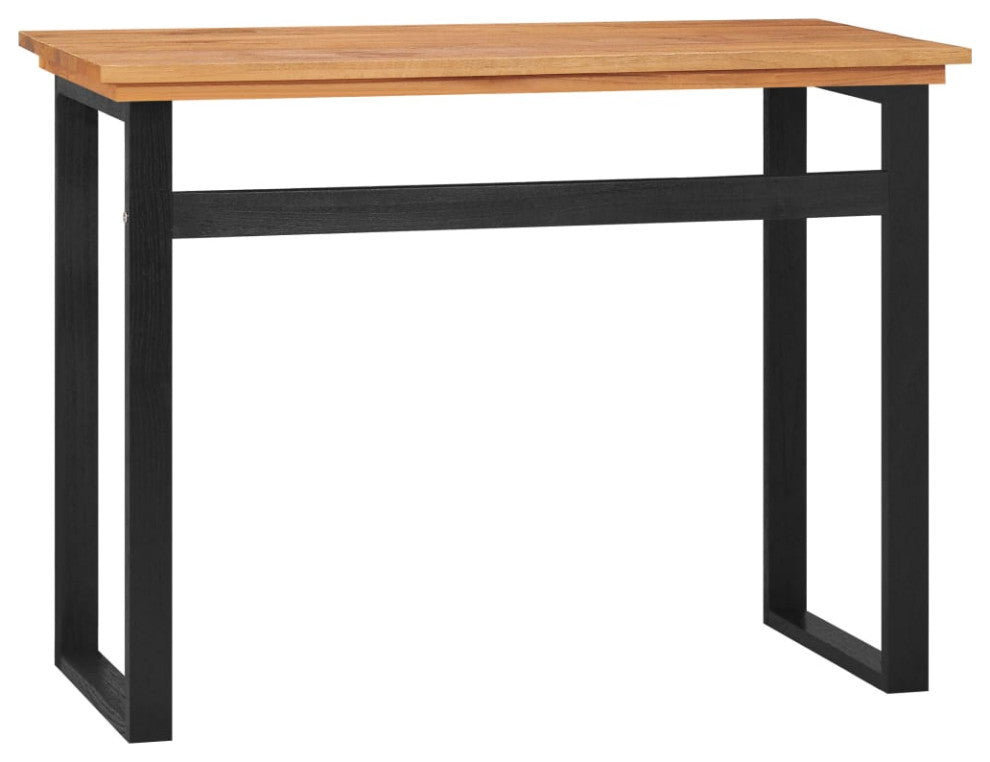 vidaXL Solid Teak Wood Desk 39.4" Computer Writing Study Office Table Home