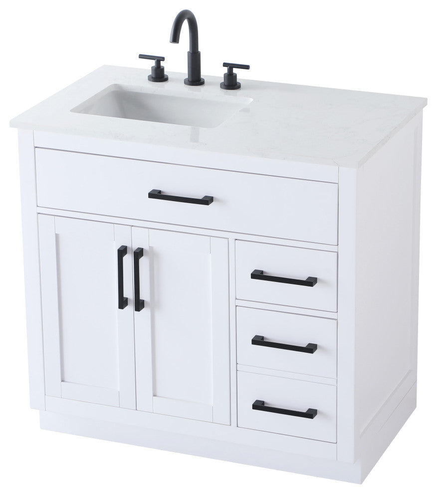 Home Living 36" Single Bathroom Vanity, White