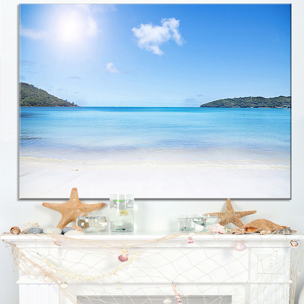 "Calm Beach of Azure Indian Ocean" Seascape Wall Art, 40"x20"