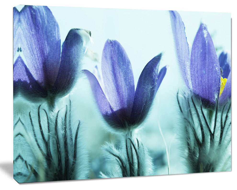 Purple Flowers with Large Petals, Large Flower Canvas Wall Art, 40"x30"