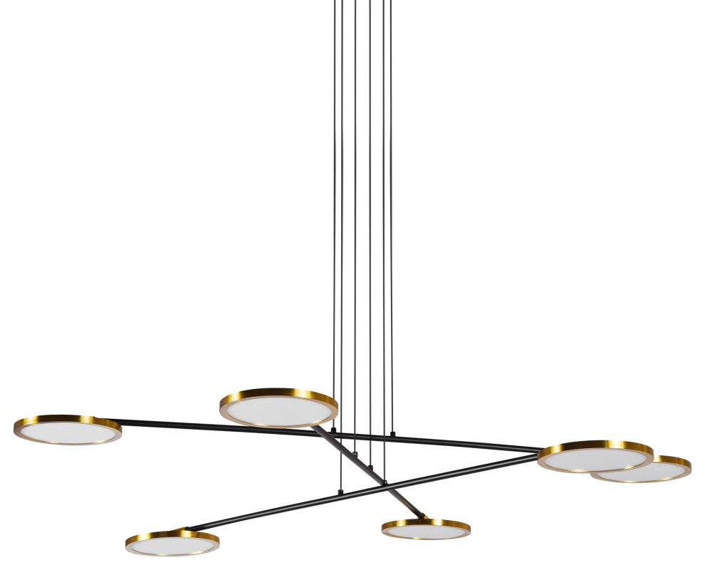 Torino 39" ETL Certified Integrated LED Chandelier, Antique Brass