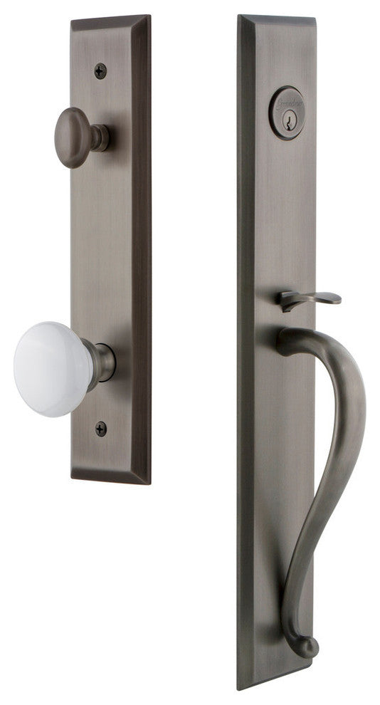 Fifth Avenue 1-Piece Dummy Handleset, S Grip and Hyde Park Knob, 849538