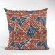 Plutus Red Blue Sketch Abstract Luxury Throw Pillow, 26"x26"