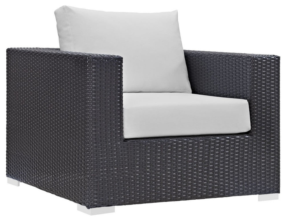 Convene Outdoor Patio Armchair, Espresso White