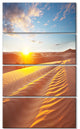 Desert Dunes Reflecting Sunset, Landscape Canvas Art, 28"x48", 4 Panels